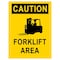 Sign Solutions Usa Caution ForkliftSymbol Area, Aluminum, 18 in x 12 in DCS08DYE1218CUS00183 - alternate 1